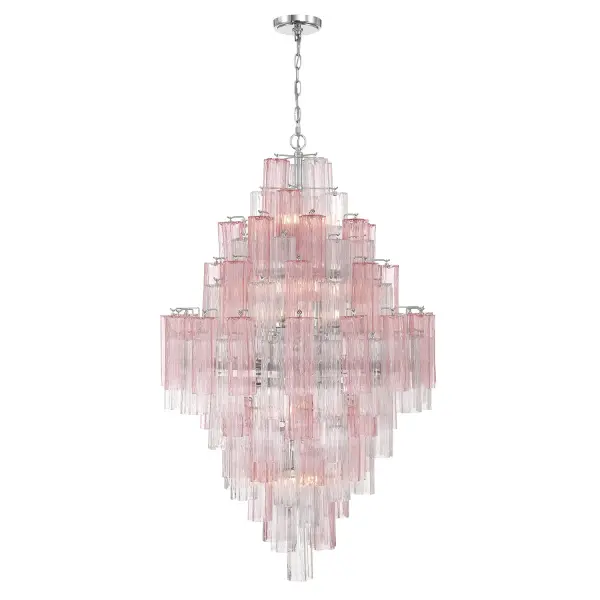 Addis 31.5" Chandelier in Polished Chrome with Autumn Glass - Image 3