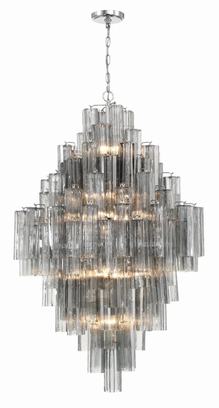 Addis 31.5" Chandelier in Polished Chrome with Autumn Glass - Image 24