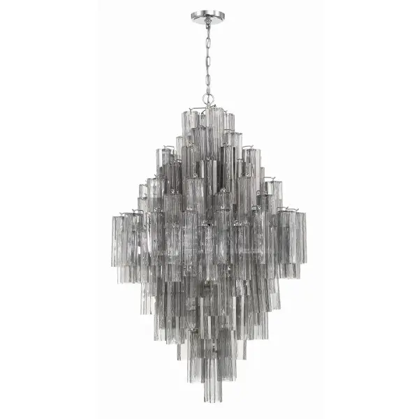 Addis 31.5" Chandelier in Polished Chrome with Autumn Glass - Image 25