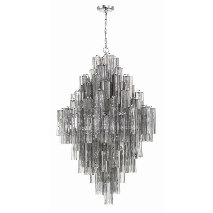 Addis 31.5" Chandelier in Polished Chrome with Autumn Glass - Image 25