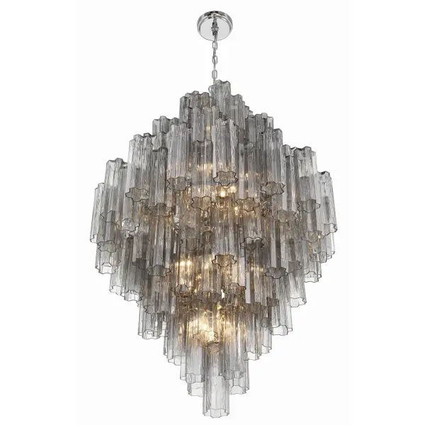 Addis 31.5" Chandelier in Polished Chrome with Autumn Glass - Image 26