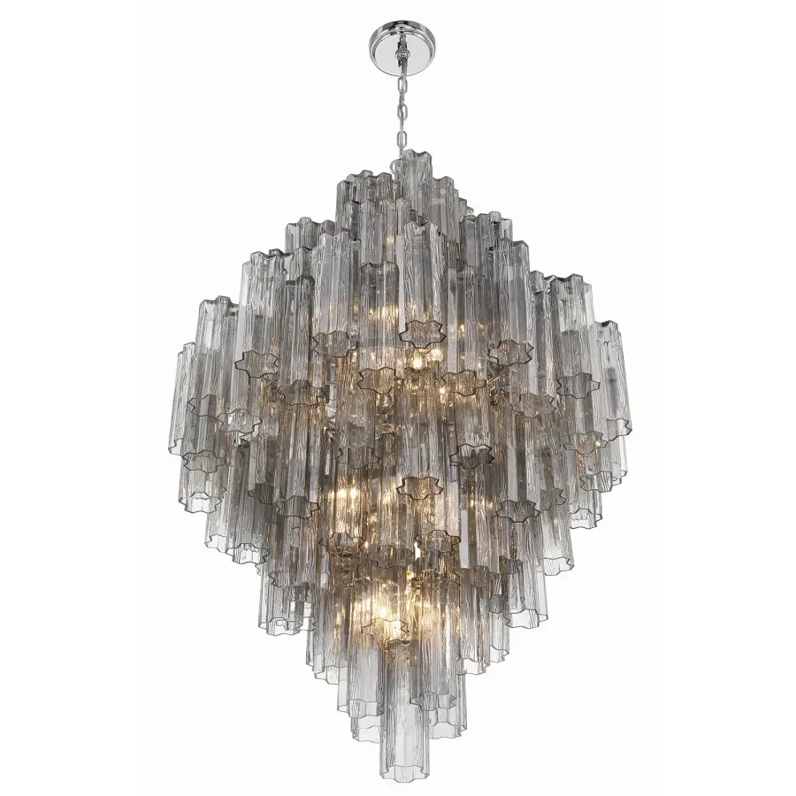 Addis 31.5" Chandelier in Polished Chrome with Autumn Glass - Image 26