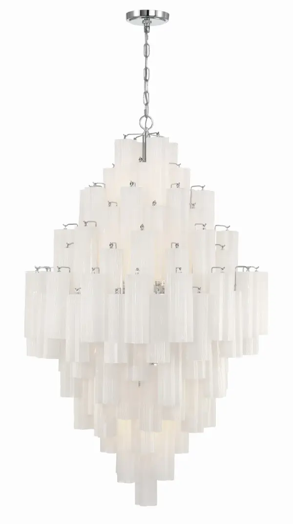 Addis 31.5" Chandelier in Polished Chrome with Autumn Glass - Image 30