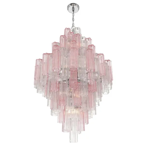 Addis 31.5" Chandelier in Polished Chrome with Autumn Glass - Image 4
