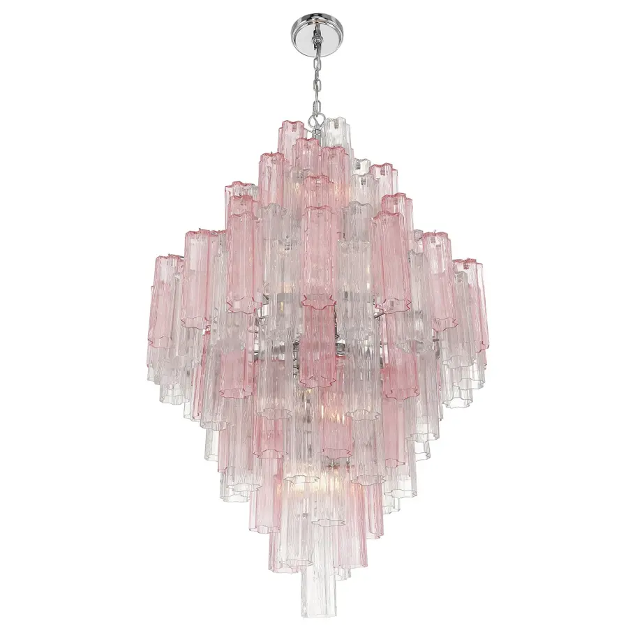 Addis 31.5" Chandelier in Polished Chrome with Autumn Glass - Image 4