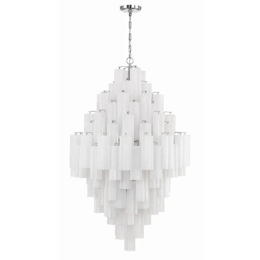 Addis 31.5" Chandelier in Polished Chrome with Autumn Glass - Image 31