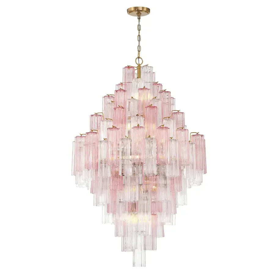 Addis 31.5" Chandelier in Polished Chrome with Autumn Glass - Image 39