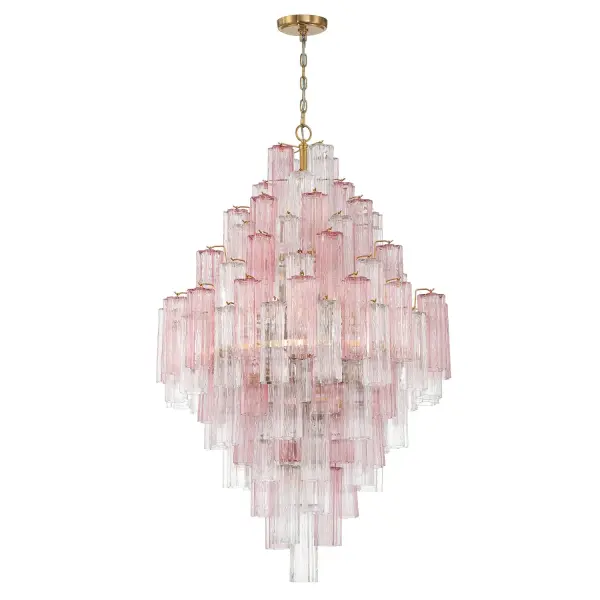 Addis 31.5" Chandelier in Polished Chrome with Autumn Glass - Image 40