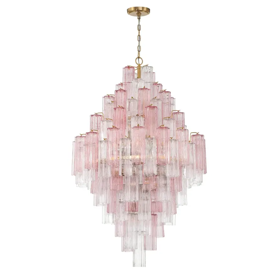 Addis 31.5" Chandelier in Polished Chrome with Autumn Glass - Image 40