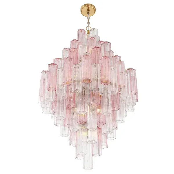 Addis 31.5" Chandelier in Polished Chrome with Autumn Glass - Image 42
