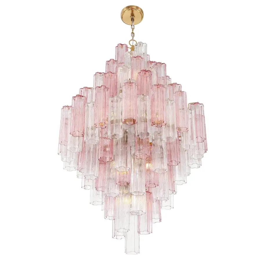 Addis 31.5" Chandelier in Polished Chrome with Autumn Glass - Image 42