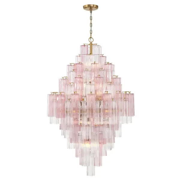 Addis 31.5" Chandelier in Polished Chrome with Autumn Glass - Image 43