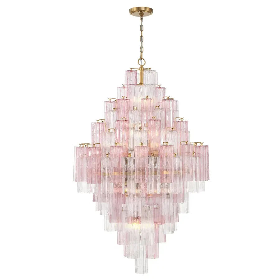 Addis 31.5" Chandelier in Polished Chrome with Autumn Glass - Image 43