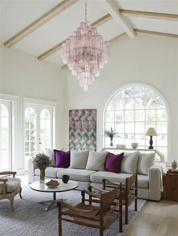 Addis 31.5" Chandelier in Polished Chrome with Autumn Glass - Image 45