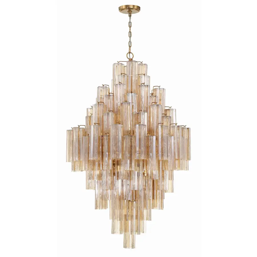 Addis 31.5" Chandelier in Polished Chrome with Autumn Glass - Image 48