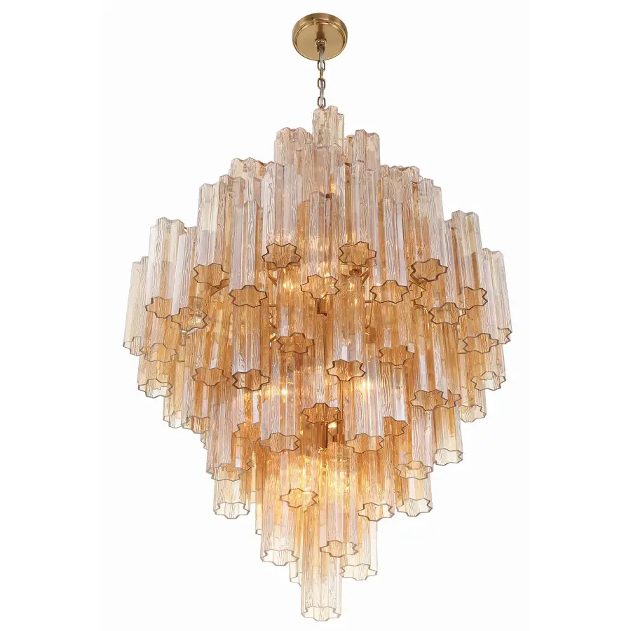 Addis 31.5" Chandelier in Polished Chrome with Autumn Glass - Image 49