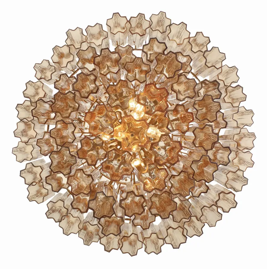 Addis 31.5" Chandelier in Polished Chrome with Autumn Glass - Image 50