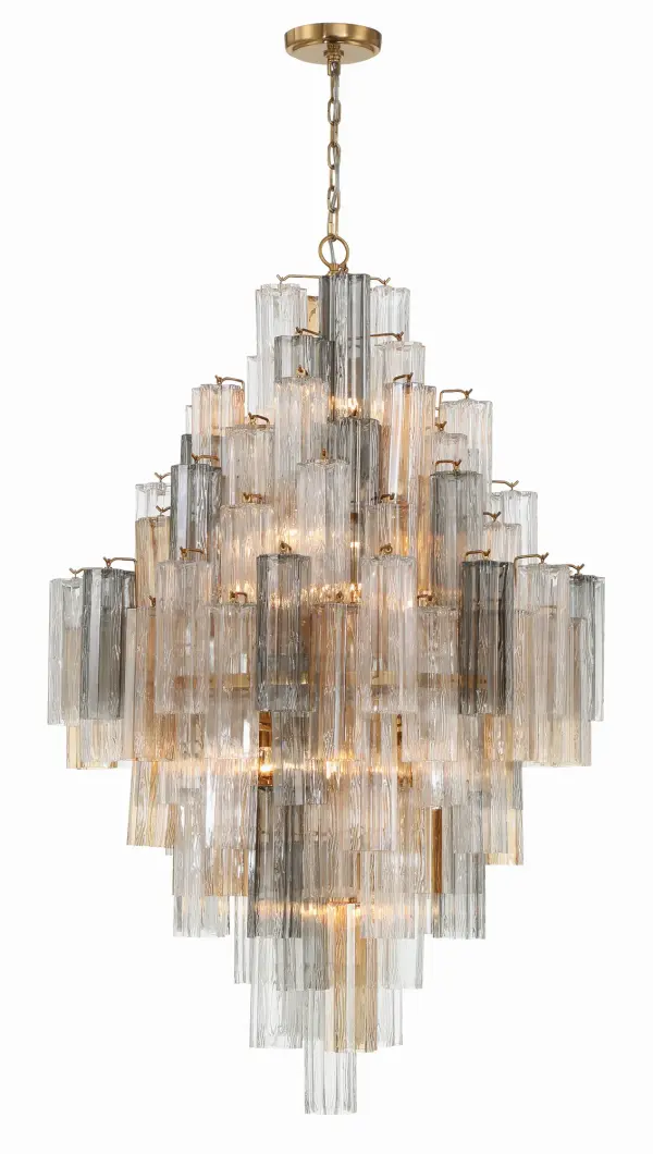 Addis 31.5" Chandelier in Polished Chrome with Autumn Glass - Image 55