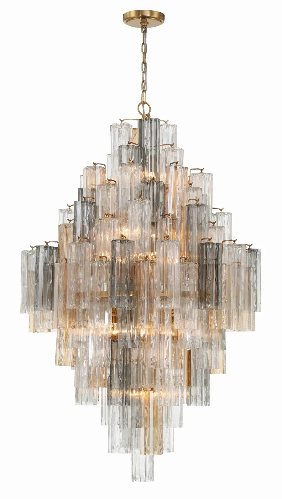 Addis 31.5" Chandelier in Polished Chrome with Autumn Glass - Image 55