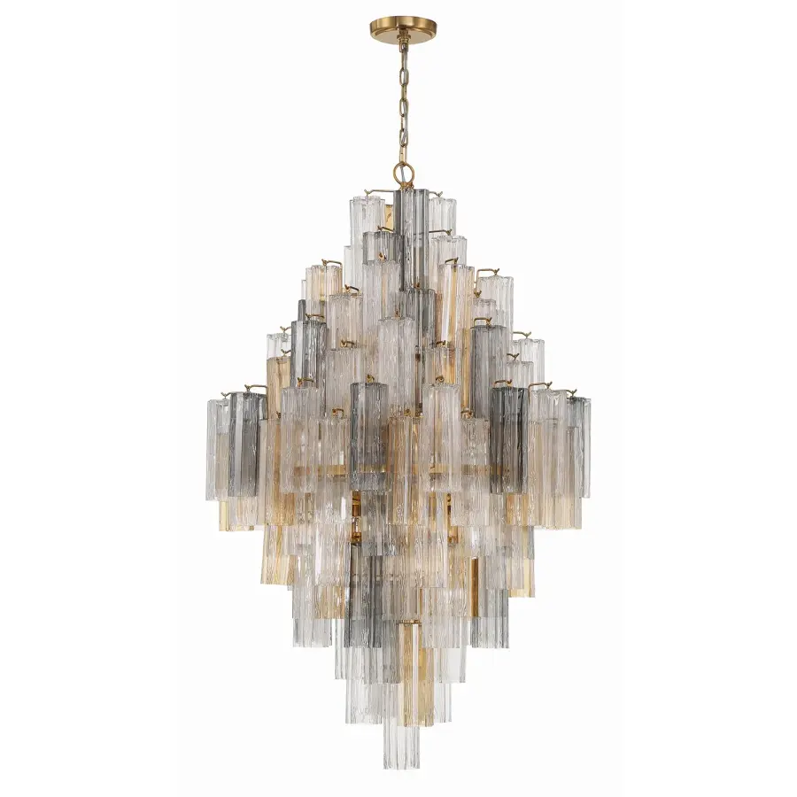 Addis 31.5" Chandelier in Polished Chrome with Autumn Glass - Image 56