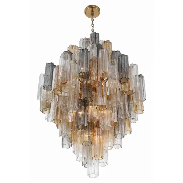 Addis 31.5" Chandelier in Polished Chrome with Autumn Glass - Image 57