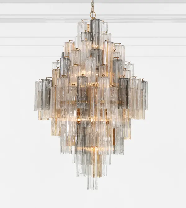 Addis 31.5" Chandelier in Polished Chrome with Autumn Glass - Image 59