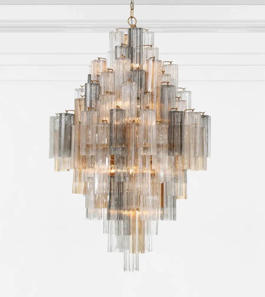 Addis 31.5" Chandelier in Polished Chrome with Autumn Glass - Image 59