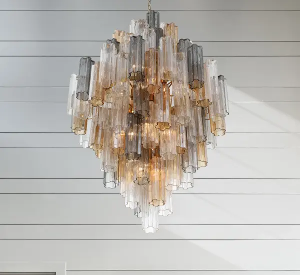 Addis 31.5" Chandelier in Polished Chrome with Autumn Glass - Image 60