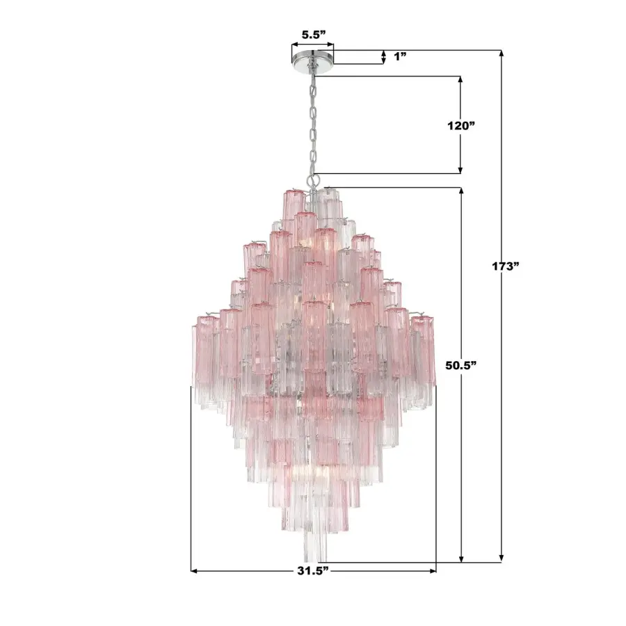 Addis 31.5" Chandelier in Polished Chrome with Autumn Glass - Image 7