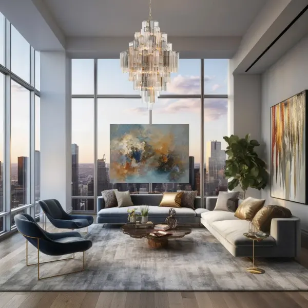 Addis 31.5" Chandelier in Polished Chrome with Autumn Glass - Image 61