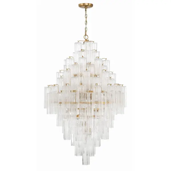 Addis 31.5" Chandelier in Polished Chrome with Autumn Glass - Image 65