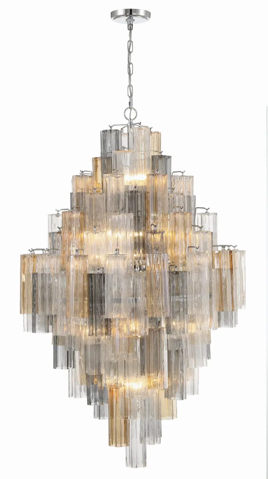 Addis 31.5" Chandelier in Polished Chrome with Autumn Glass - Image 8