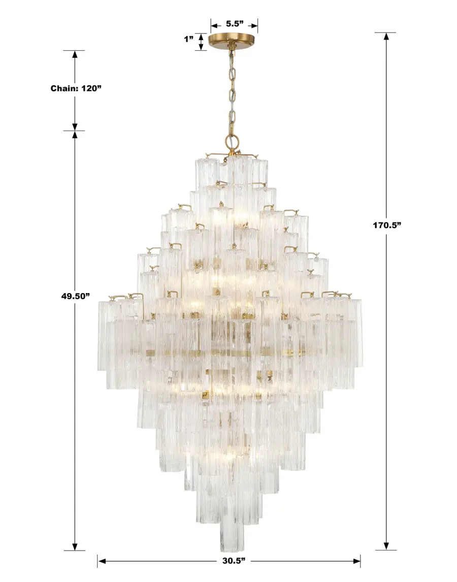 Addis 31.5" Chandelier in Polished Chrome with Autumn Glass - Image 72
