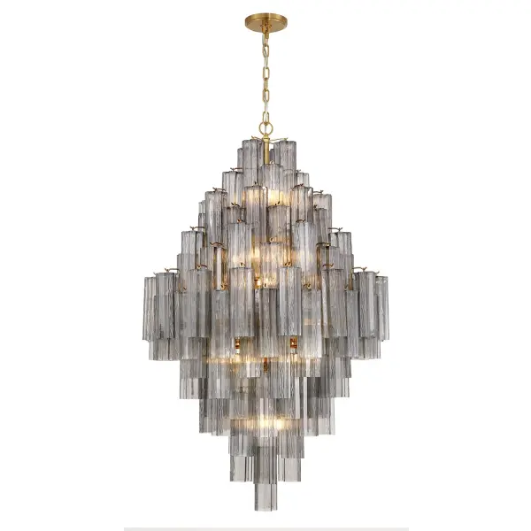 Addis 31.5" Chandelier in Polished Chrome with Autumn Glass - Image 73