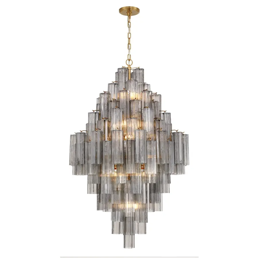 Addis 31.5" Chandelier in Polished Chrome with Autumn Glass - Image 73