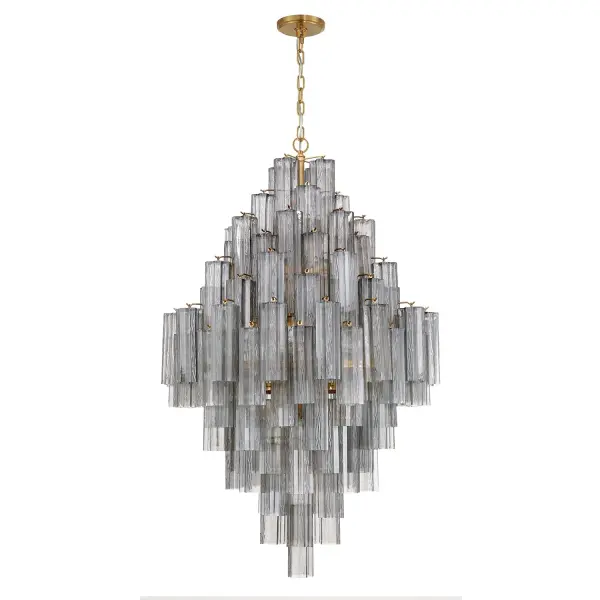 Addis 31.5" Chandelier in Polished Chrome with Autumn Glass - Image 74