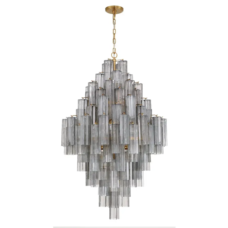 Addis 31.5" Chandelier in Polished Chrome with Autumn Glass - Image 74