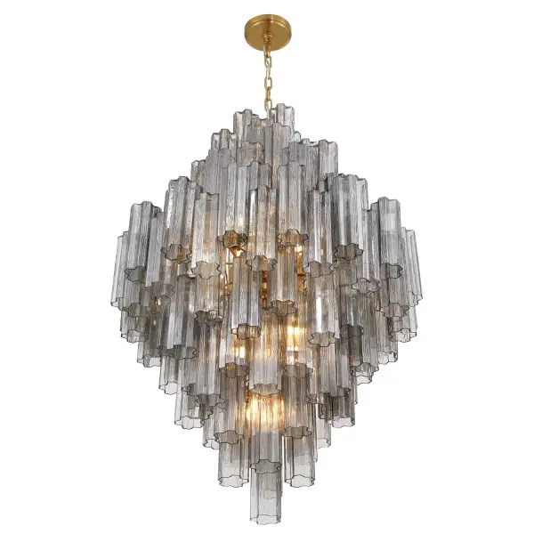 Addis 31.5" Chandelier in Polished Chrome with Autumn Glass - Image 76