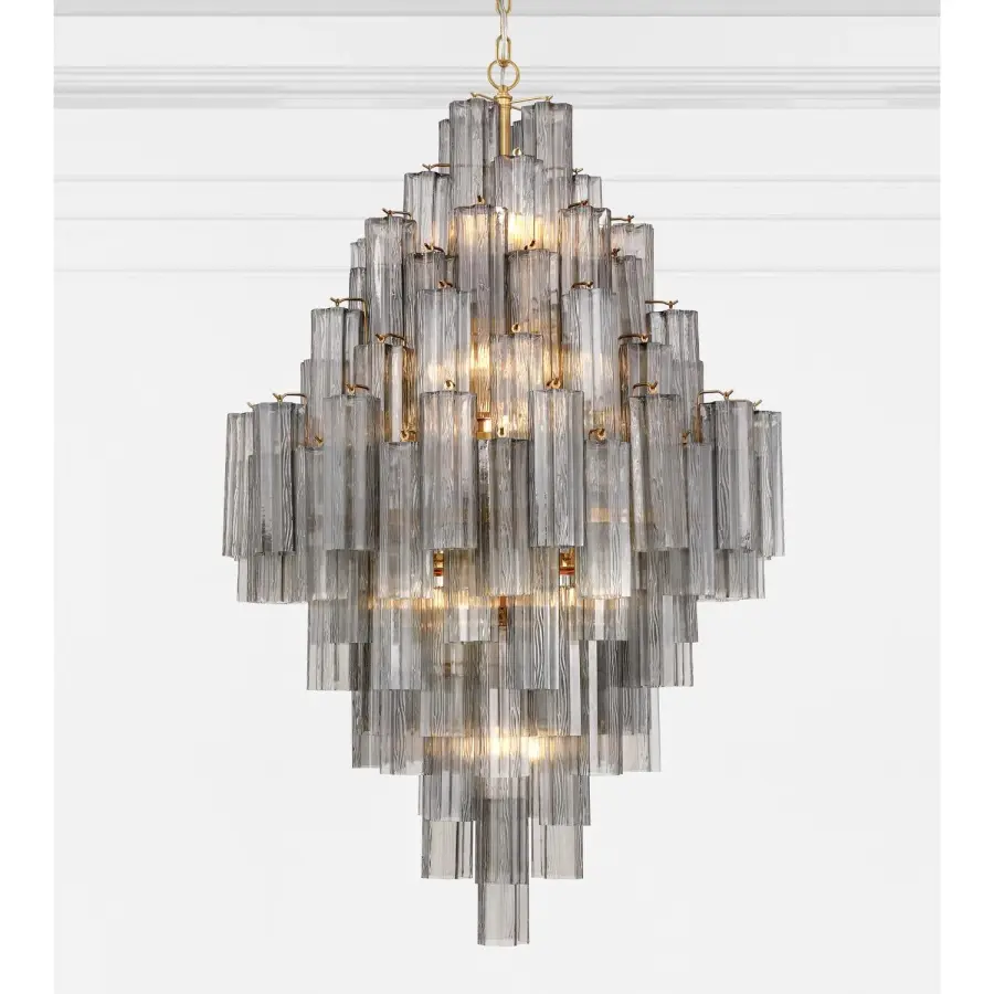 Addis 31.5" Chandelier in Polished Chrome with Autumn Glass - Image 77