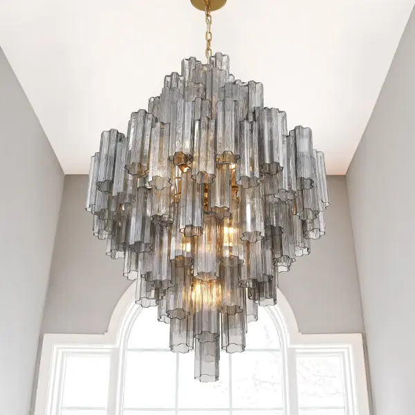 Addis 31.5" Chandelier in Polished Chrome with Autumn Glass - Image 78