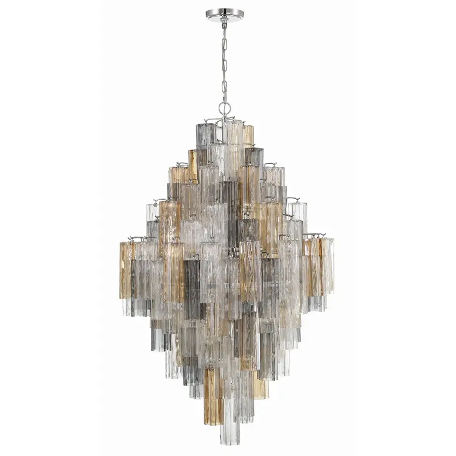 Addis 31.5" Chandelier in Polished Chrome with Autumn Glass - Image 9
