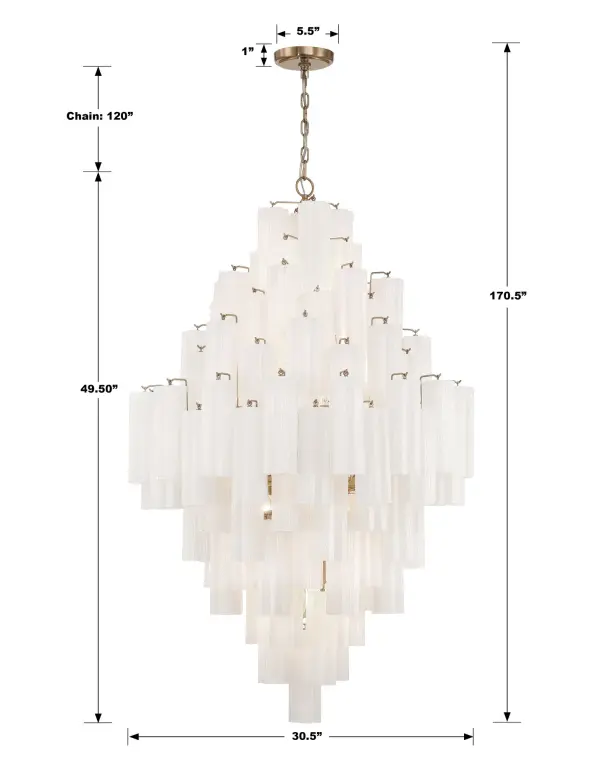 Addis 31.5" Chandelier in Polished Chrome with Autumn Glass - Image 87