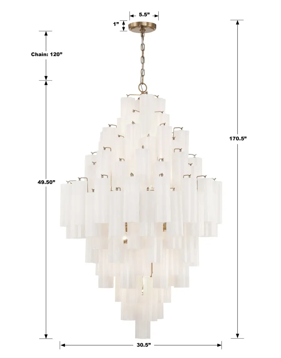 Addis 31.5" Chandelier in Polished Chrome with Autumn Glass - Image 87