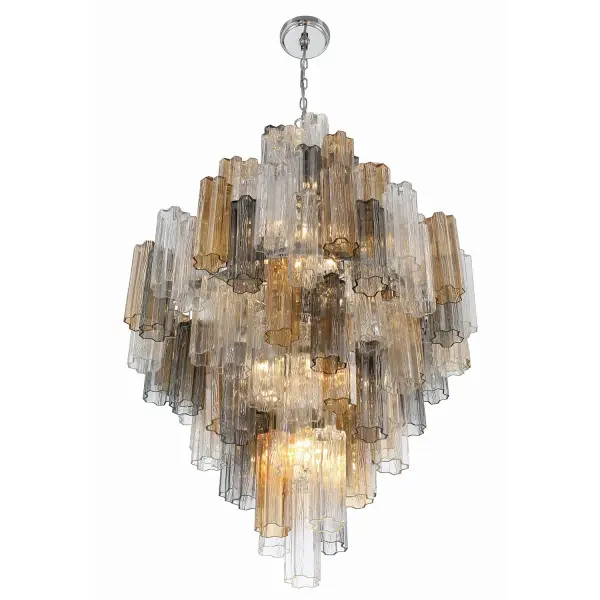 Addis 31.5" Chandelier in Polished Chrome with Autumn Glass - Image 10