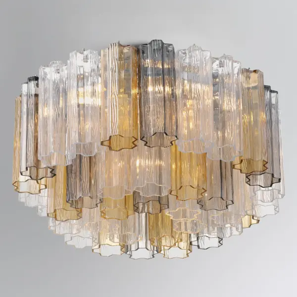 Addis 22.25" Flush Mount in Polished Chrome with Autumn Glass - Image 13