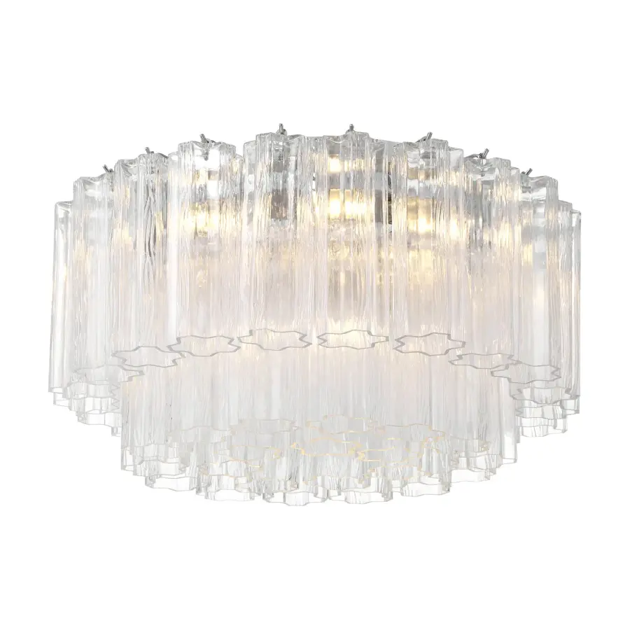 Addis 22.25" Flush Mount in Polished Chrome with Autumn Glass - Image 15