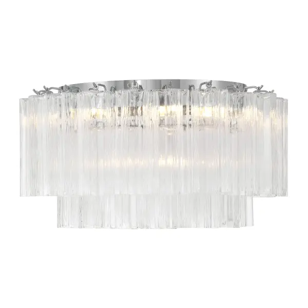 Addis 22.25" Flush Mount in Polished Chrome with Autumn Glass - Image 17