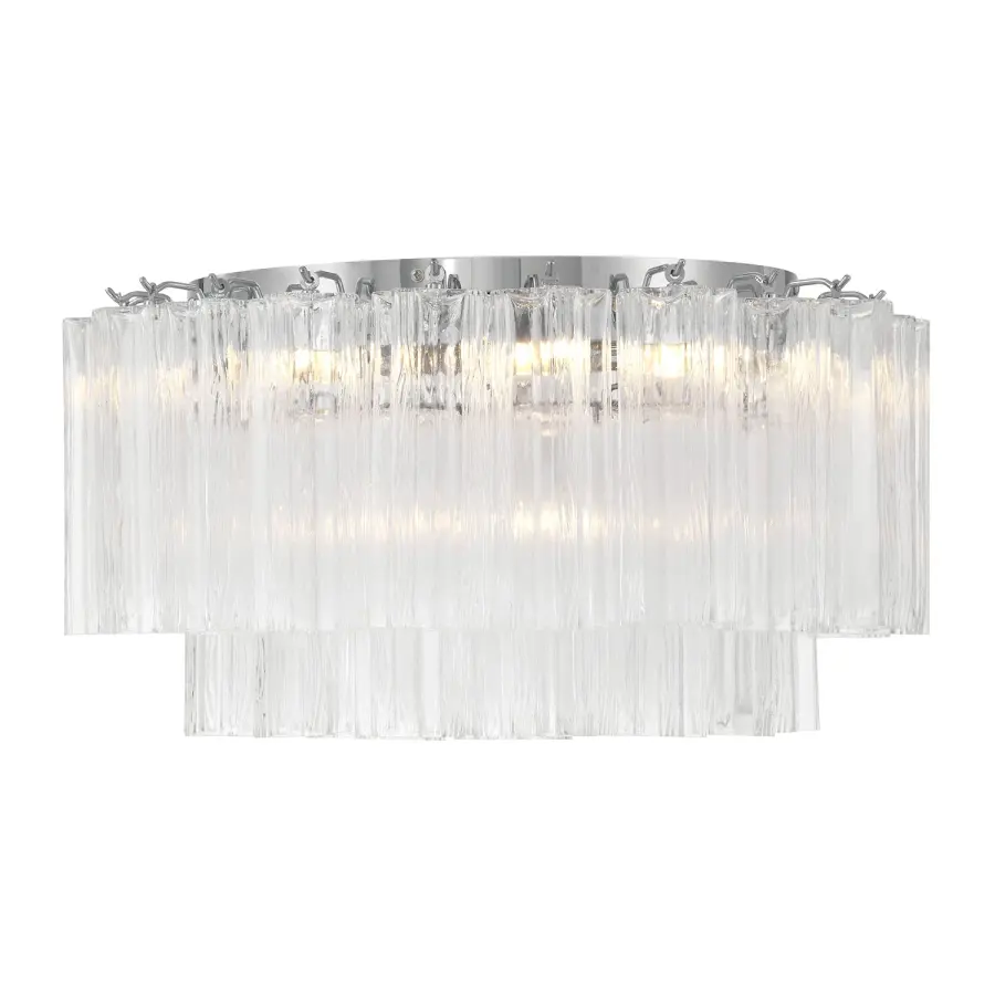 Addis 22.25" Flush Mount in Polished Chrome with Autumn Glass - Image 17