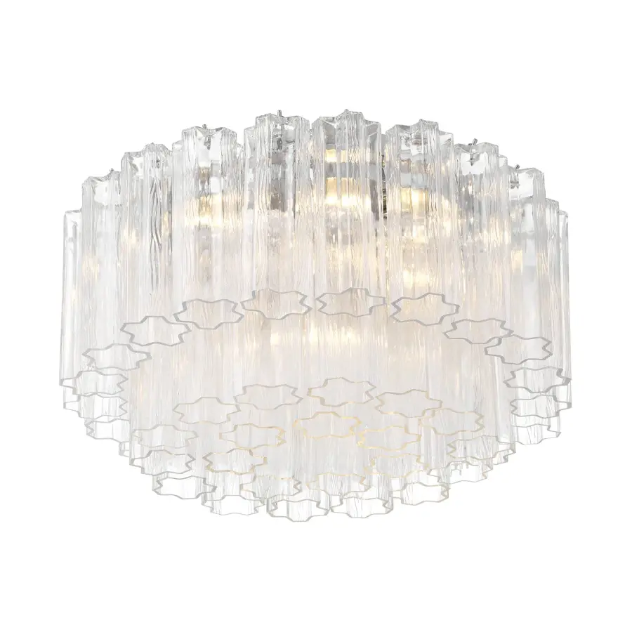 Addis 22.25" Flush Mount in Polished Chrome with Autumn Glass - Image 18
