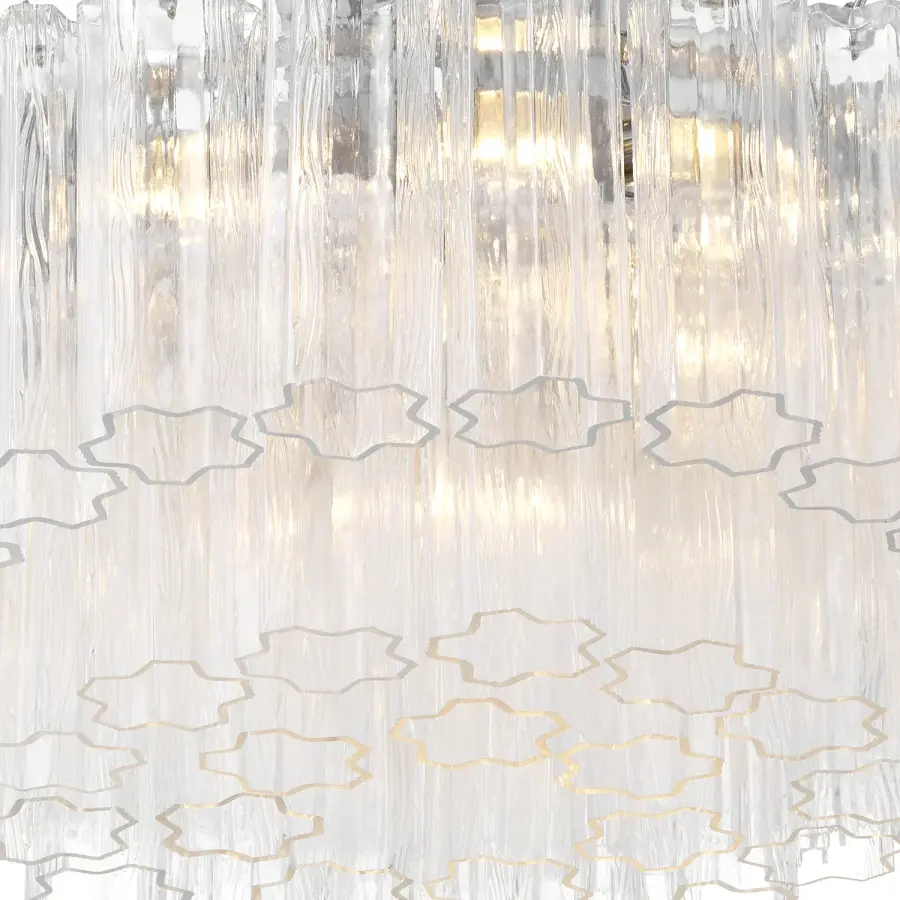 Addis 22.25" Flush Mount in Polished Chrome with Autumn Glass - Image 19